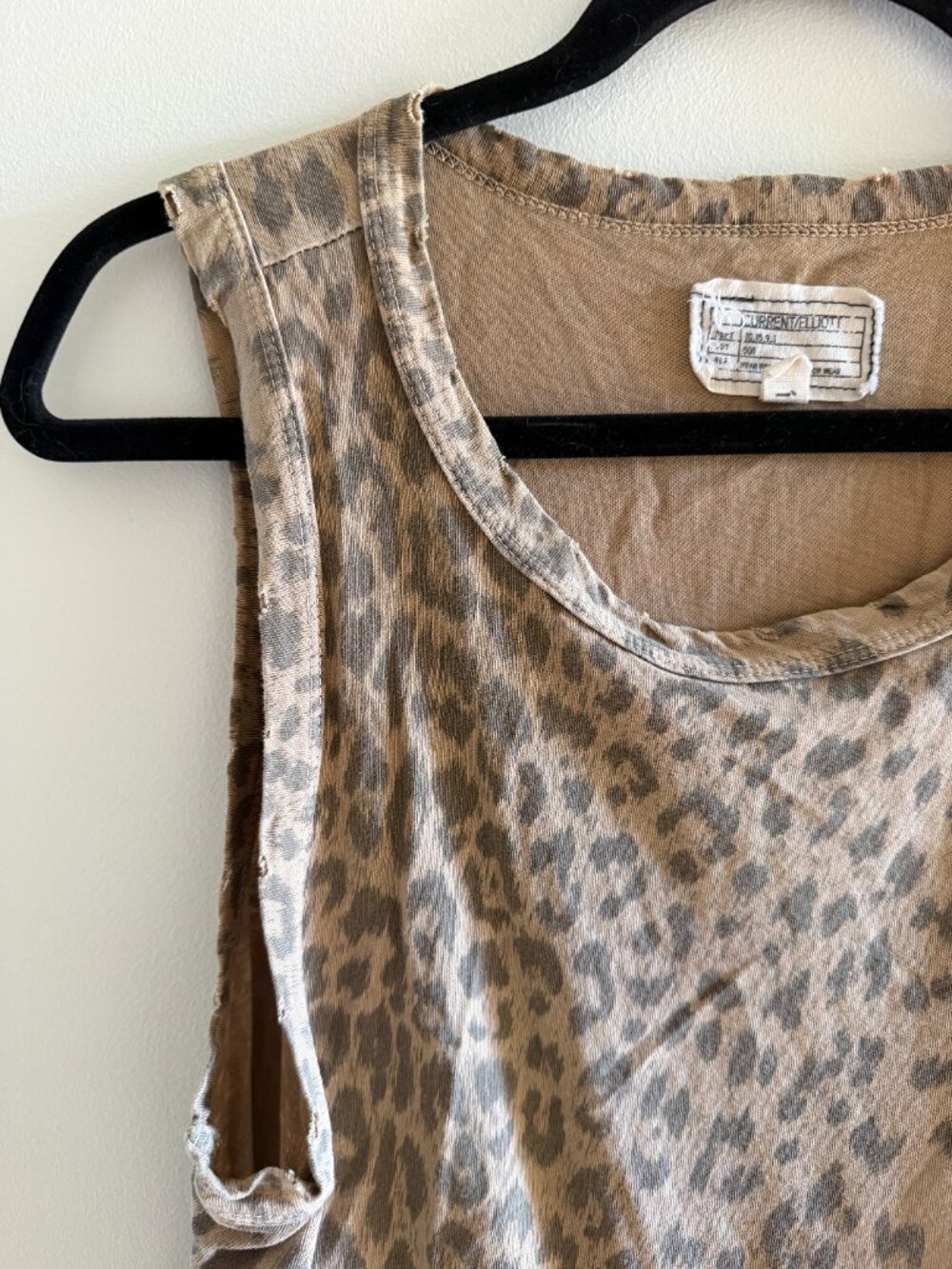Current/Elliott Leopard Cotton tank Top